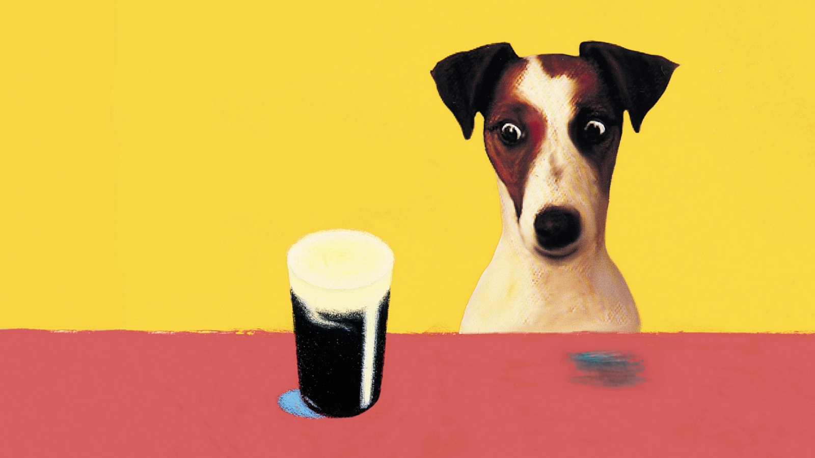 Dog enjoying a pint